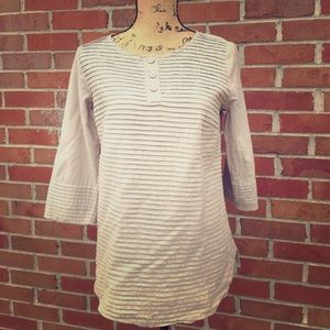 Liz Claiborne New York Thin Tan Popover Top XS